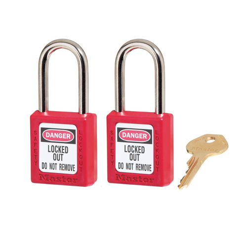 Master Lock Safety Lockout Padlock Red KA2 Set of 2 38 x 6mm Shackle